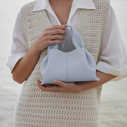 New Polana Cowhide Dumpling Type Crossbody Bag Women Luxury Designer Handbag Cloud Bag Solid Color Lychee Pattern Shoulder Bag - Tamnz