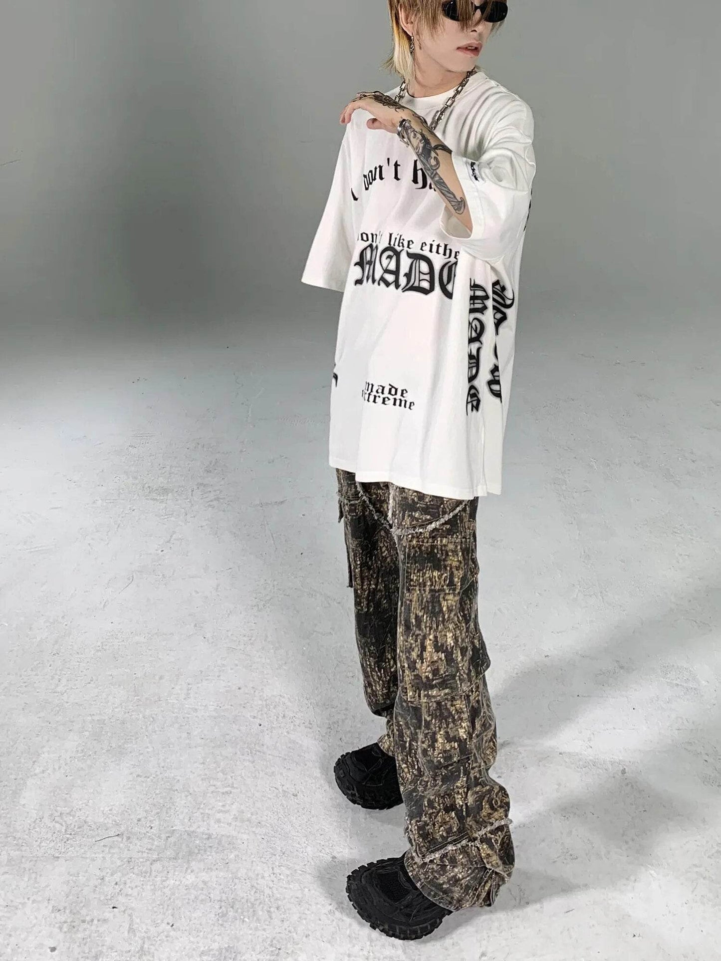 Maple Leaf Cargo Pants Tassels Distressed Camouflage Jeans Y2k Men’s Jeans Men Clothing Baggy Jeans - Tamnz