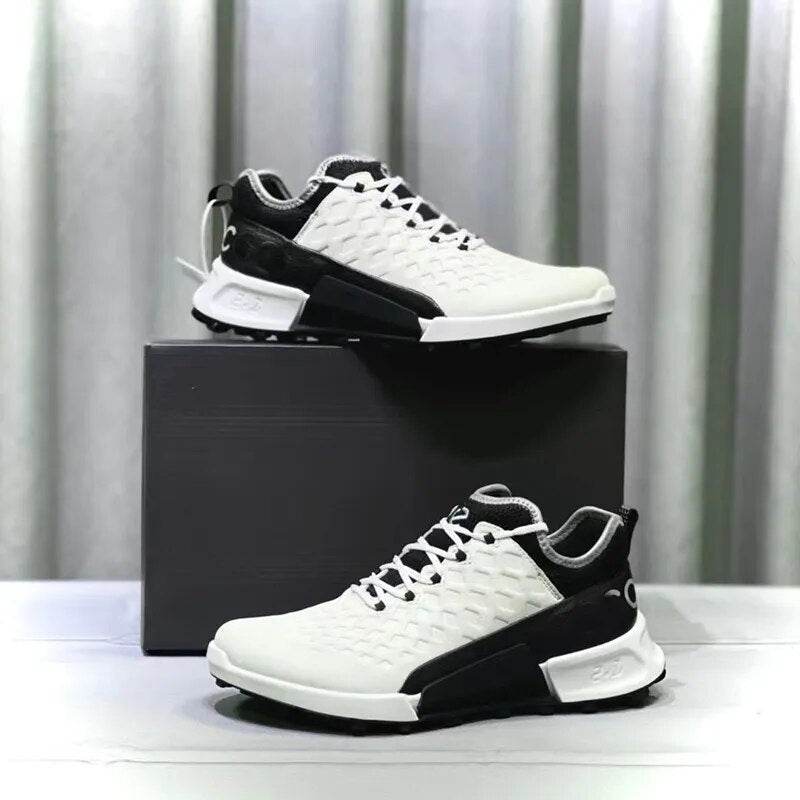New Men Golf Shoes Genuine Leather Golf Wears Shoes Anti Slip Walking Sneakers - Tamnz