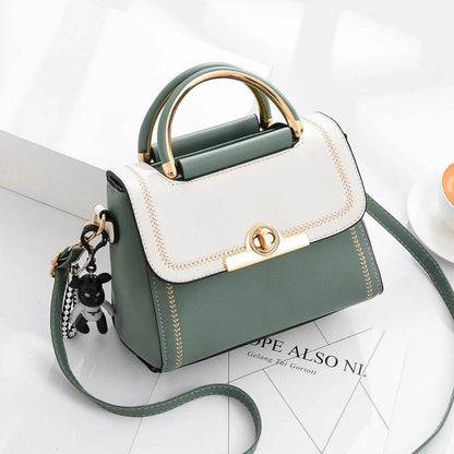 New Lock Flap Small Square Bag Shoulder Messenger Crossbody Bags Designer Stitching Women Handbags Leisure Shoulder Bag - Tamnz