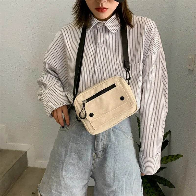 Bags for Women Women Pure Color Casual Tote Outdoor Bag Canvas Handbag Zipper Shoulder Bag Luxury Bag Bolsas Femininas - Tamnz
