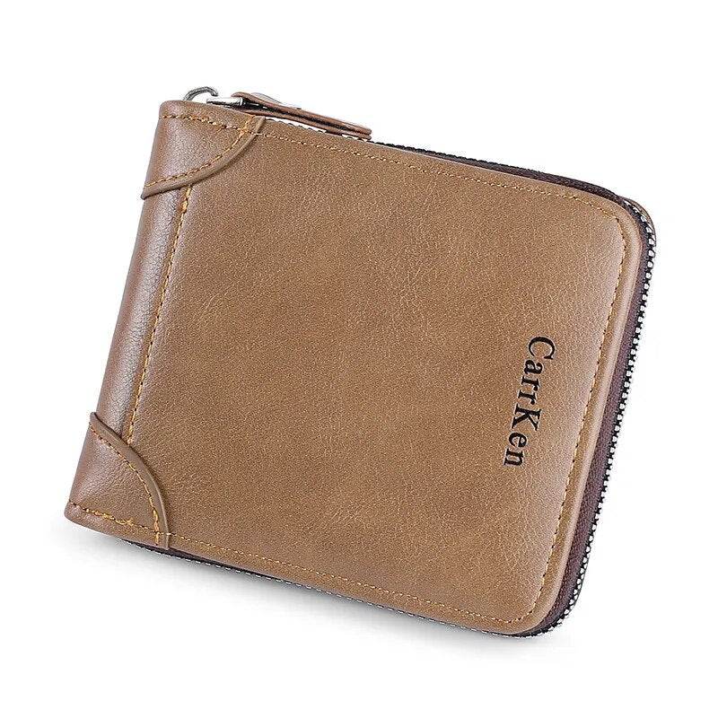 Vintage Small Men's Wallet Pu Leather Short Purse Men Hasp Zipper Clutch Solid Porte Feuille Hommes Porte Monnaie Homme - Tamnz