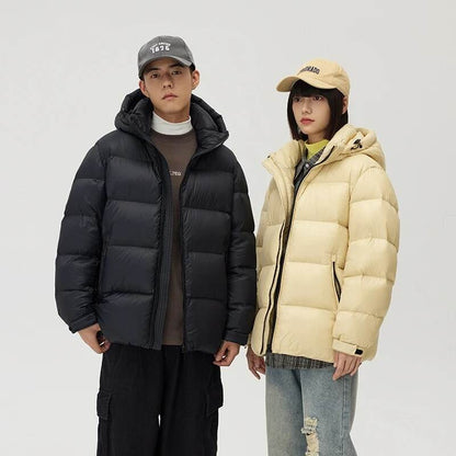 Winter Men's Jacket Hooded Windproof White Duck Jacket Warm Windbreaker - Tamnz