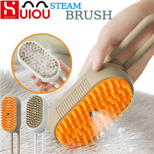 Steamy Dog Brush Electric Spray Cat Hair Brush 3 in1 Dog Steamer Brush for Massage Pet Grooming Removing Tangled and Loose Hair - Tamnz