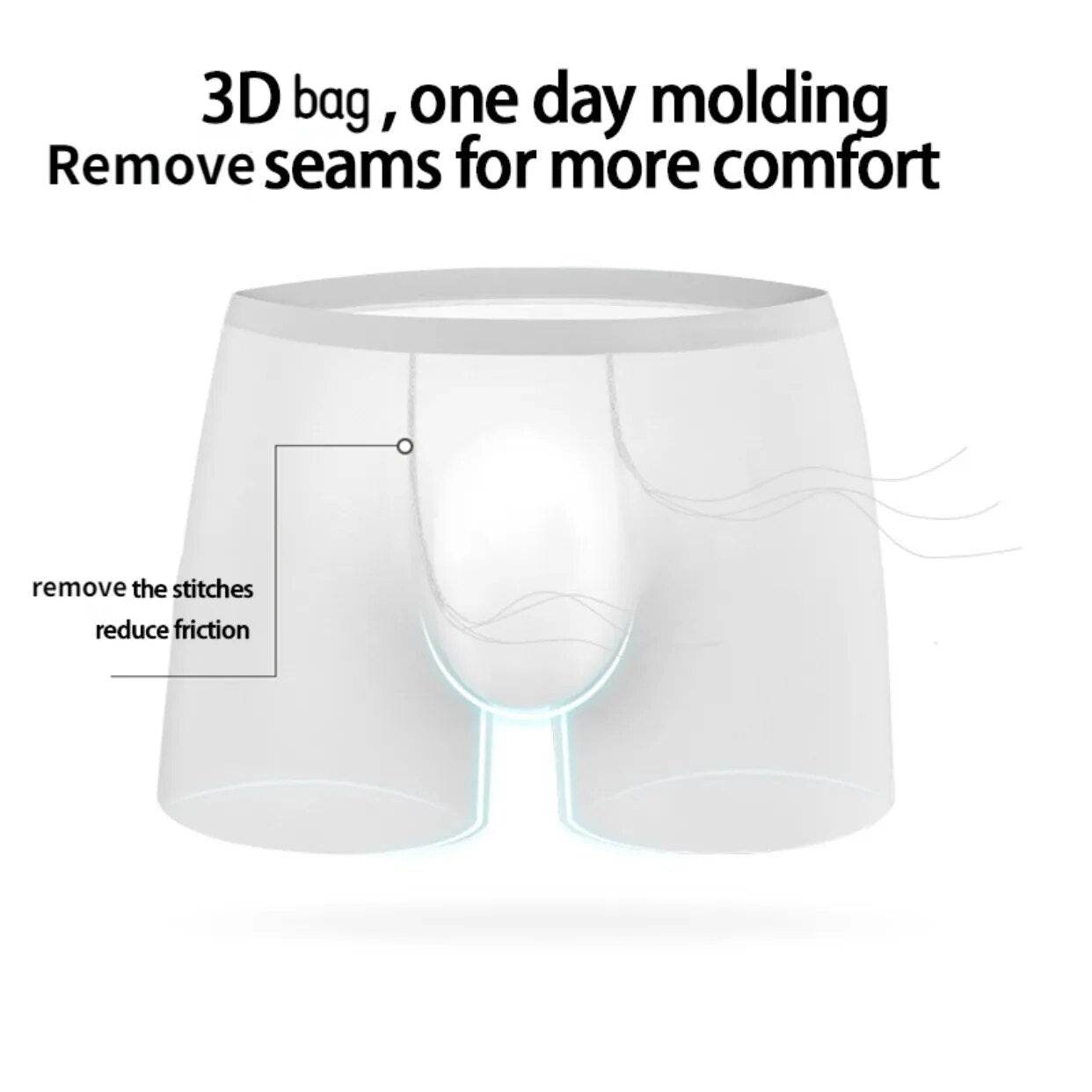 Mens Boxer Shorts Ice Silk Man Underpants Panties Male Ultra-thin - Tamnz