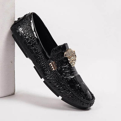 Leather Shoes Snake Pea Shoes Spring Summer Leather Ladies Moccasin Loafers - Tamnz