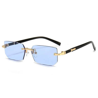 Rimless Shades Rectangle Fashion Popular Shades Small Square - Tamnz