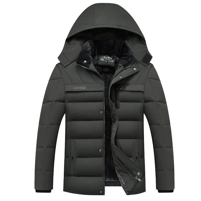 Thick Warm Winter Parka Men Fleece Hooded Men Winter Jacket Coat Military Cargo Jackets Mens Overcoat Streetwear - Tamnz