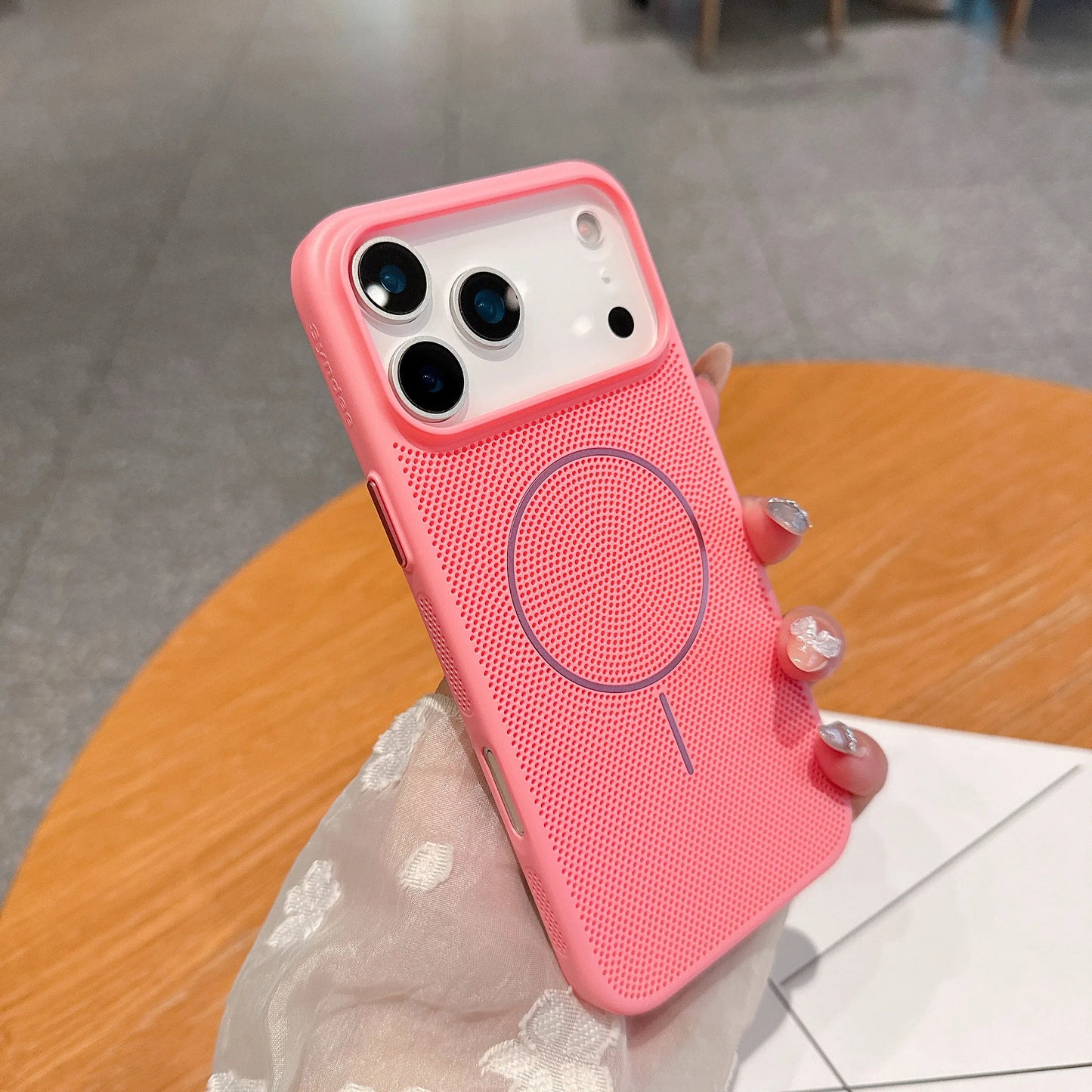 Cooling Heat Dissipation Mesh Magnetic Magsafe Case for iPhone 17 16 15 14 13 12 11 Pro Max Plus 17 Air Wireless Charging Cover