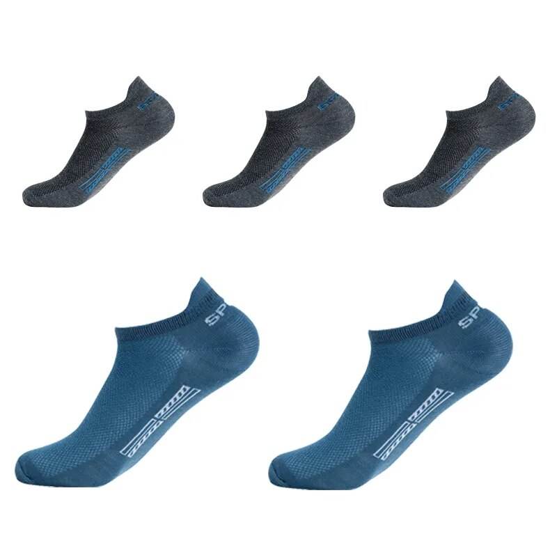 5 Pairs Men Ankle Socks Breathable Cotton Sports Mesh Casual Athletic Summer Thin Cut - Tamnz