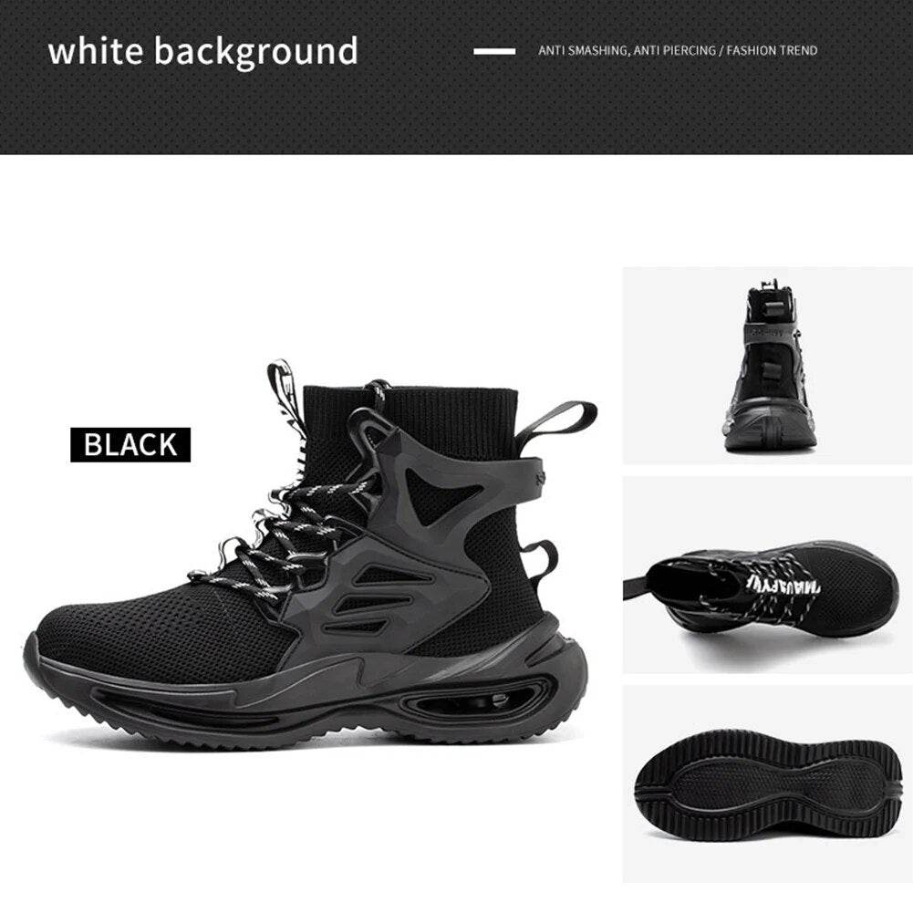Light Breathable Sneaker For Men Steel Toe Safety Shoes Puncture-Proof Male Boots Work Botas Hombre - Tamnz