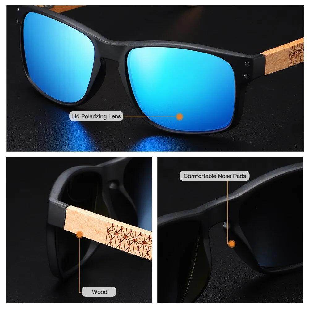 Brand Design Beech Wood Handmade Sunglasses Men Polarized Eyewear Outdoor - Tamnz
