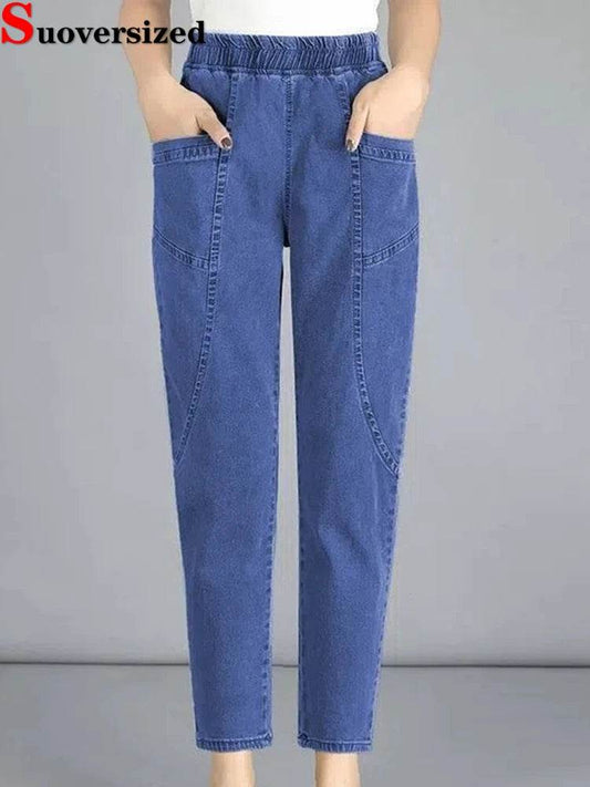 Vintage Ankle-length Harem Jeans Baggy Casual Mom's Denim Pants Women High Waist Fashion Vaqueros Oversized 4xl Cowboy Pantalone - Tamnz