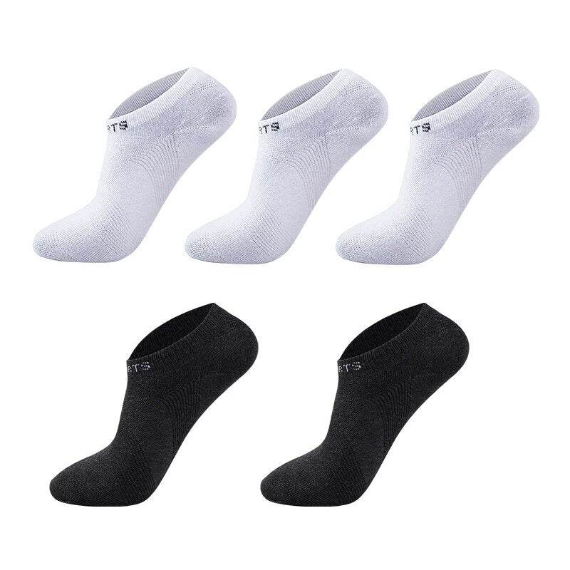 5 Pairs Men Ankle Socks Breathable Cotton Sports Mesh Casual Athletic Summer Thin Cut - Tamnz