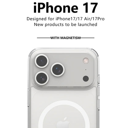 Shockproof For Magsafe Clear Magnetic Wireless Charge Case For iPhone 17 Air 17 Pro Max Hybird Hard Acrylic Back Cover Bumper