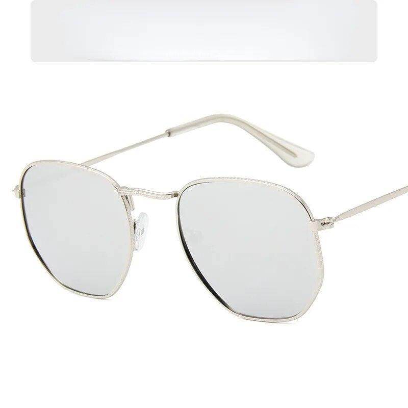 Sunglases Hexagon Sunglasses Women Metal Frame Fishing Glasses Gold tea Eyewear lentes - Tamnz