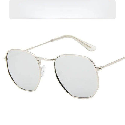 Sunglases Hexagon Sunglasses Women Metal Frame Fishing Glasses Gold tea Eyewear lentes - Tamnz