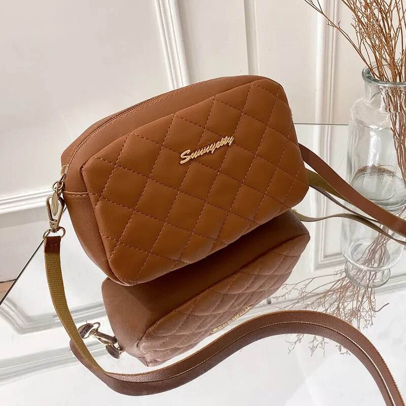 Tassel Small Messenger Bag For Women Trend Lingge Embroidery Camera Female Shoulder Bag Fashion Chain Ladies Crossbody Bags - Tamnz
