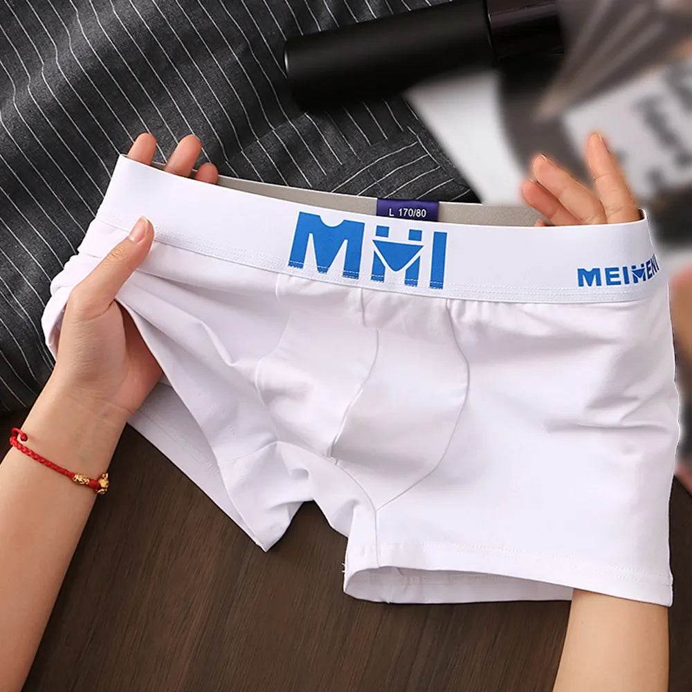 Men U Convex Pouch Boxer Trunks Solid Underwear Male Breathable Bulge Pouch Panties Man's Sport Boxer Briefs Underpants - Tamnz