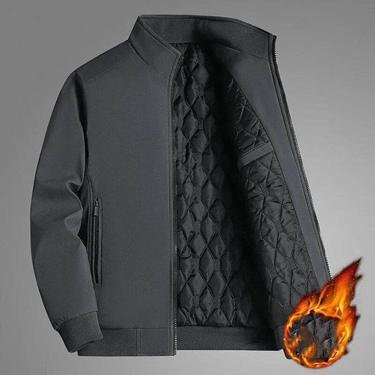 BROWON Plus Size 8xl Jacket Thick Stand Collar Solid Winter Jacket Men Waterproof Warm Business Casual Men Coats - Tamnz