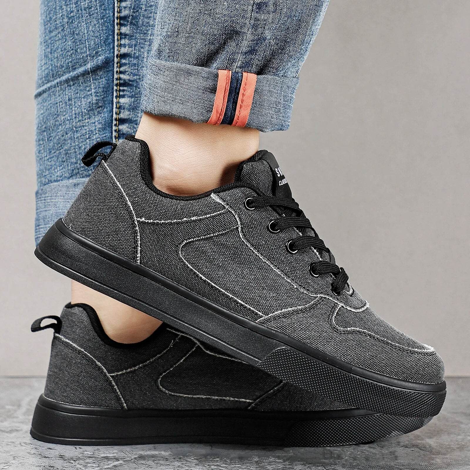 Men Shoes Sneakers for Men Leather Fluff Comfort Lightweight Casual Shoes Outdoor - Tamnz