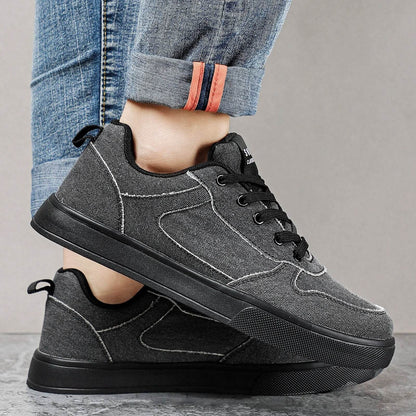 Men Shoes Sneakers for Men Leather Fluff Comfort Lightweight Casual Shoes Outdoor - Tamnz