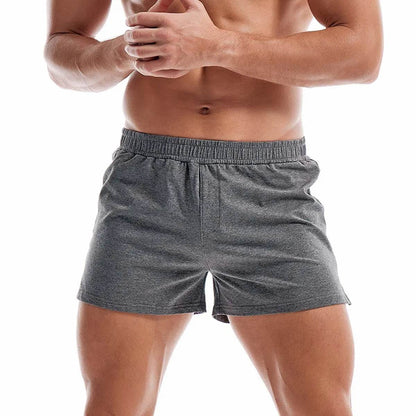 Mens Cotton Sleep Bottoms Lounge Home Pajama Shorts Elastic Waist Breathable Solid Underwear Boxers Man Jogger Yoga Sport Shorts - Tamnz