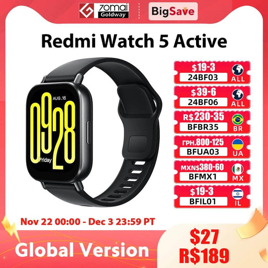 Xiaomi Redmi Watch 5 Active Global Version Smartwatch 2'' LCD Display Bluetooth Phone Call 18 Days Battery Blood Oxygen 470mAh - Tamnz