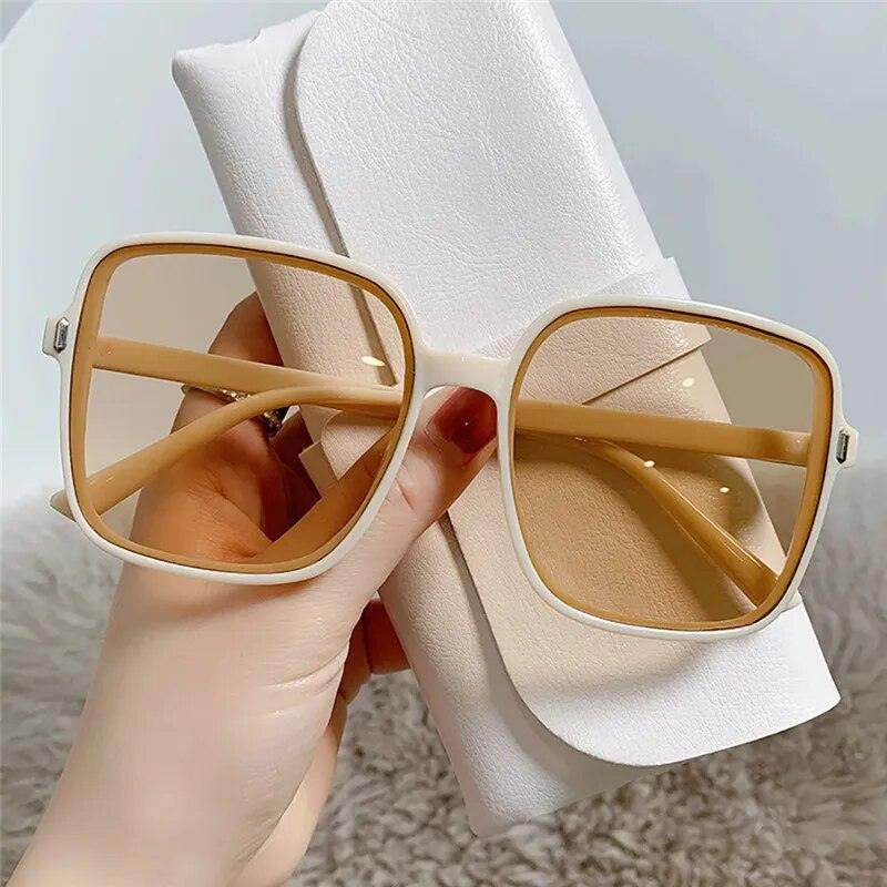 Sunglasses Woman Rimless Square Sunglasses Luxury Brand Design UV400 Female Shades - Tamnz