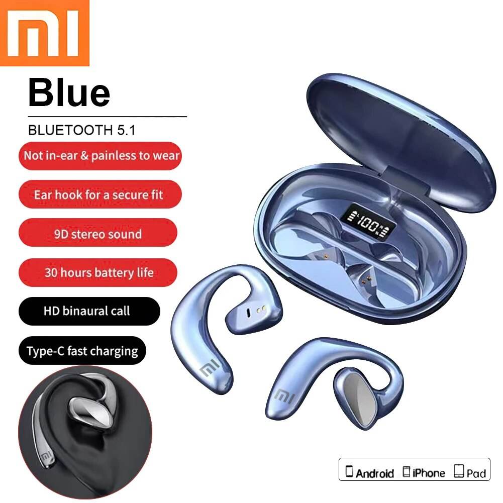 Wireless Earphones Xiaomi Mijia S900 Bluetooth Headphones Bone Conduction Sports 9D Hifi Stereo Earbuds Headset With Microphone - Tamnz
