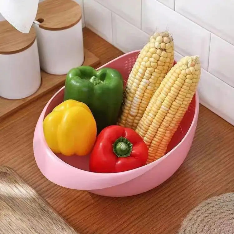 1pc - Plastic Drain Basket Filter, Rice Bowl, Drain Basket, Fruit Bowl, Laundry Basket, Handle, Home Kitchen Organizer