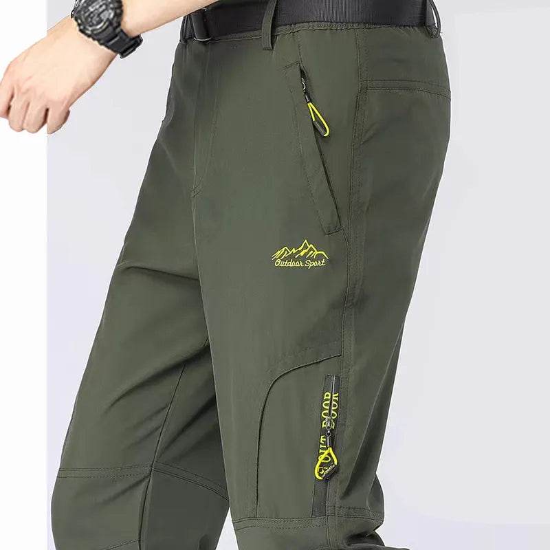 5XL Men's Outdoor Hiking Pants With Belt Quick-drying Waterproof Multi-pocket Light Tactical Utility Fishing Travel Cargo Pants - Tamnz
