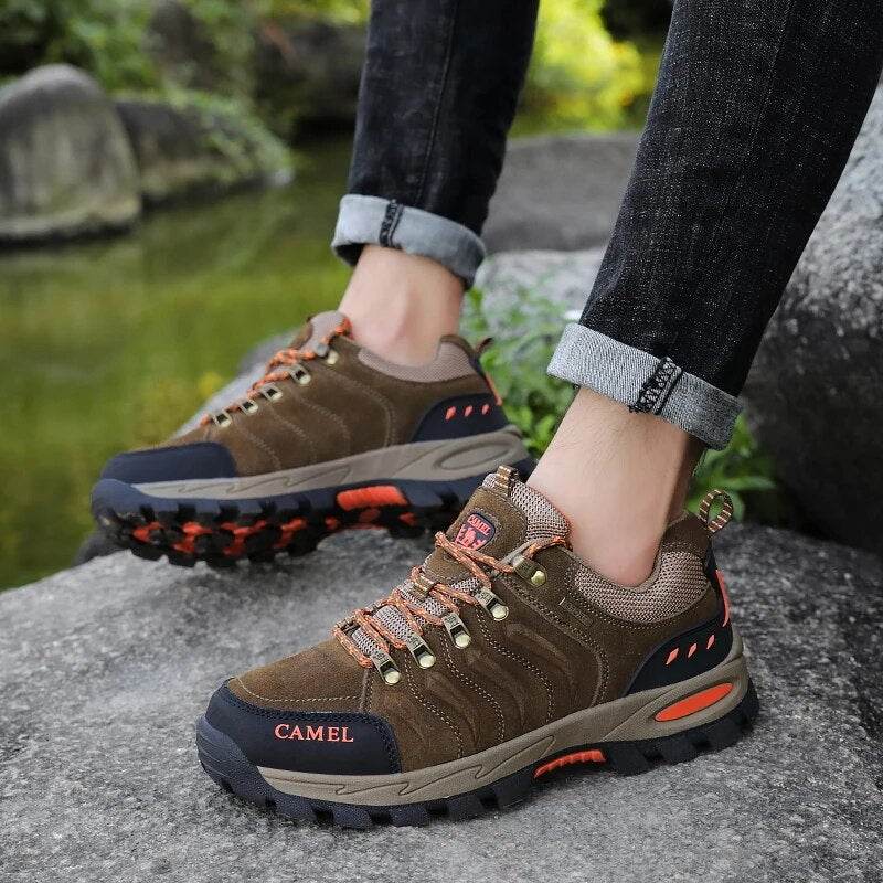 Men Hiking Mountain Climbing Shoes Trekking Sport Hunting Sneakers Lace-Up Non Slip - Tamnz