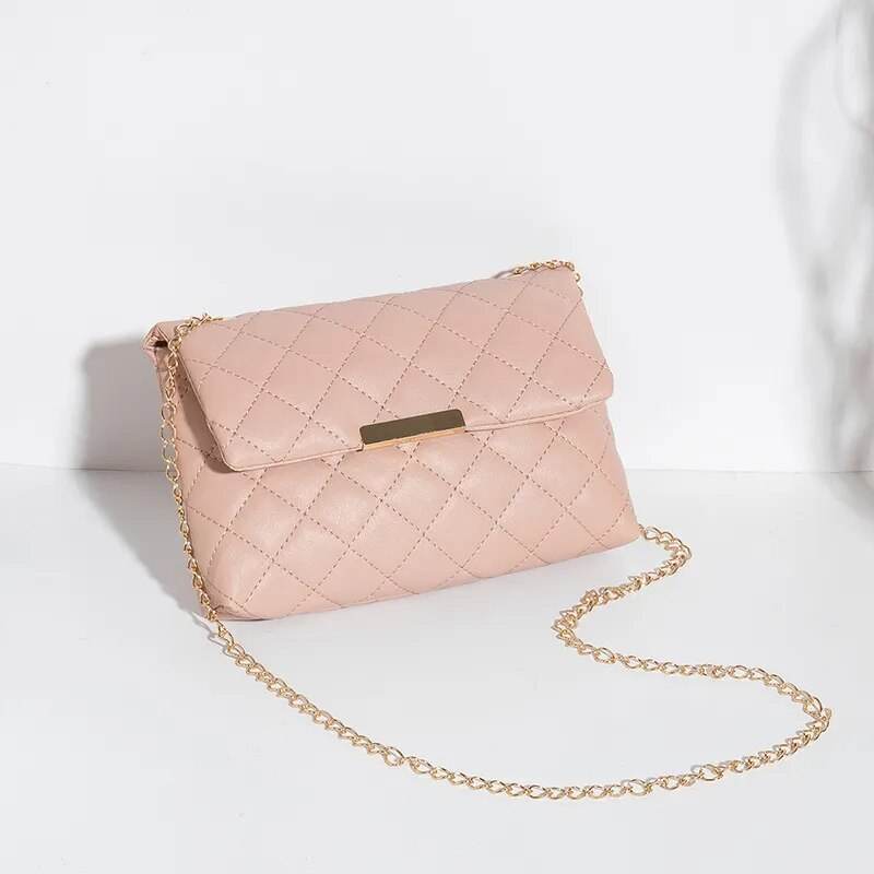 Lattice Women Shoulder Bag Female Embroidered Small Square Bag PU Leather Crossbody Bags Handbag and Purses Phone Bags - Tamnz