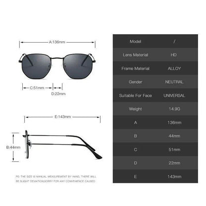 Metal Vintage Polygon Sunglasses Luxury Brand Shades Designer - Tamnz