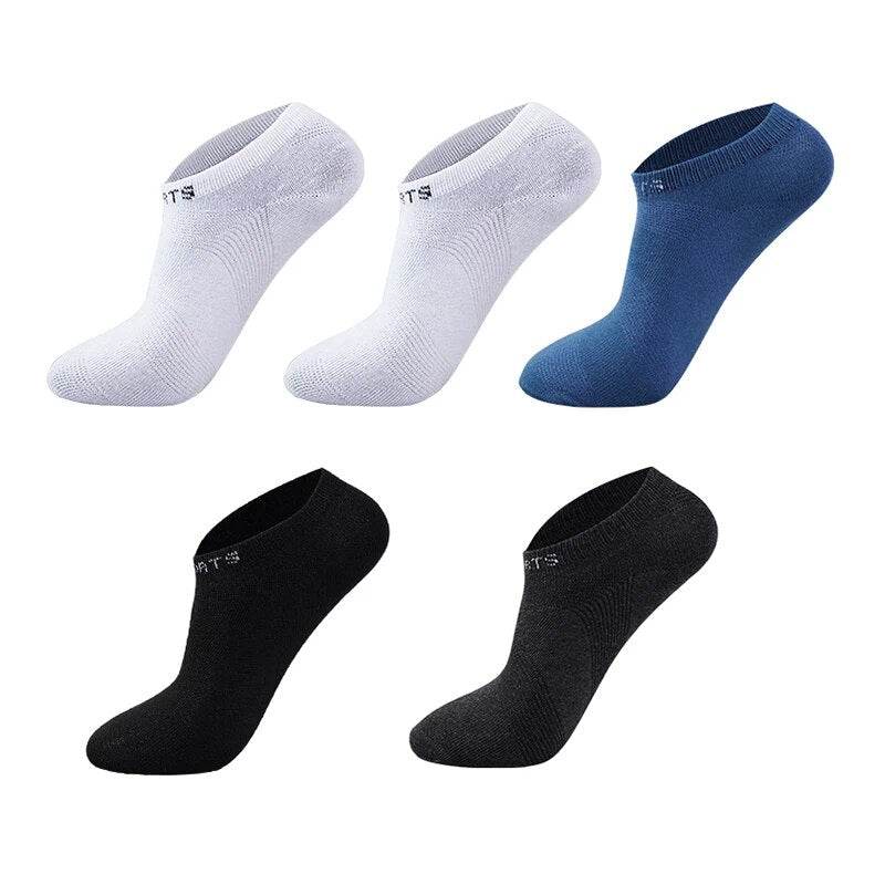 5 Pairs Men Ankle Socks Breathable Cotton Sports Mesh Casual Athletic Summer Thin Cut - Tamnz