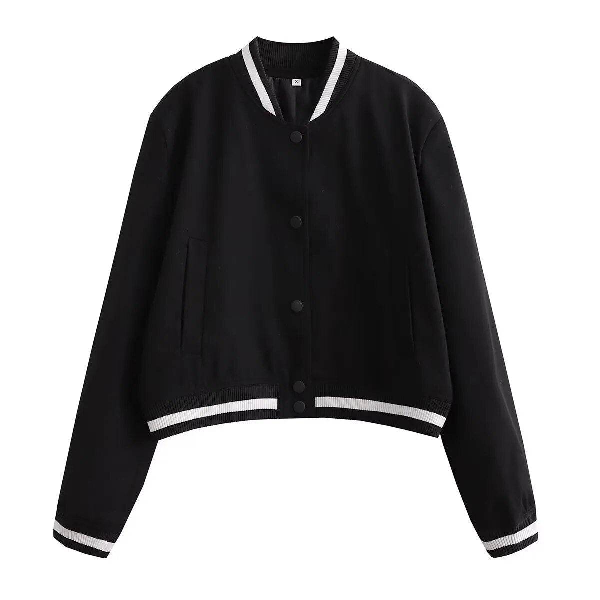 Woman Baseball Jackets for Women Casual Chic Coats Female with Pockets Spring Jacket Ladies New In Outerwear - Tamnz