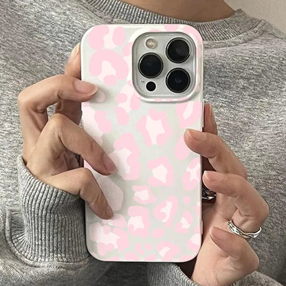 The Gray-White Leopard Print Phone Case For iPhone 13 11 12 14 15 16 17 Pro Max Plus 16E XR 8 7 Plus SE 2022 X XS Max Soft Cover