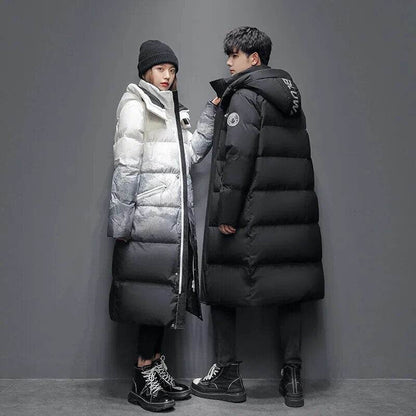Winter Men's Jacket Long Down Jacket Hood Windproof - Tamnz