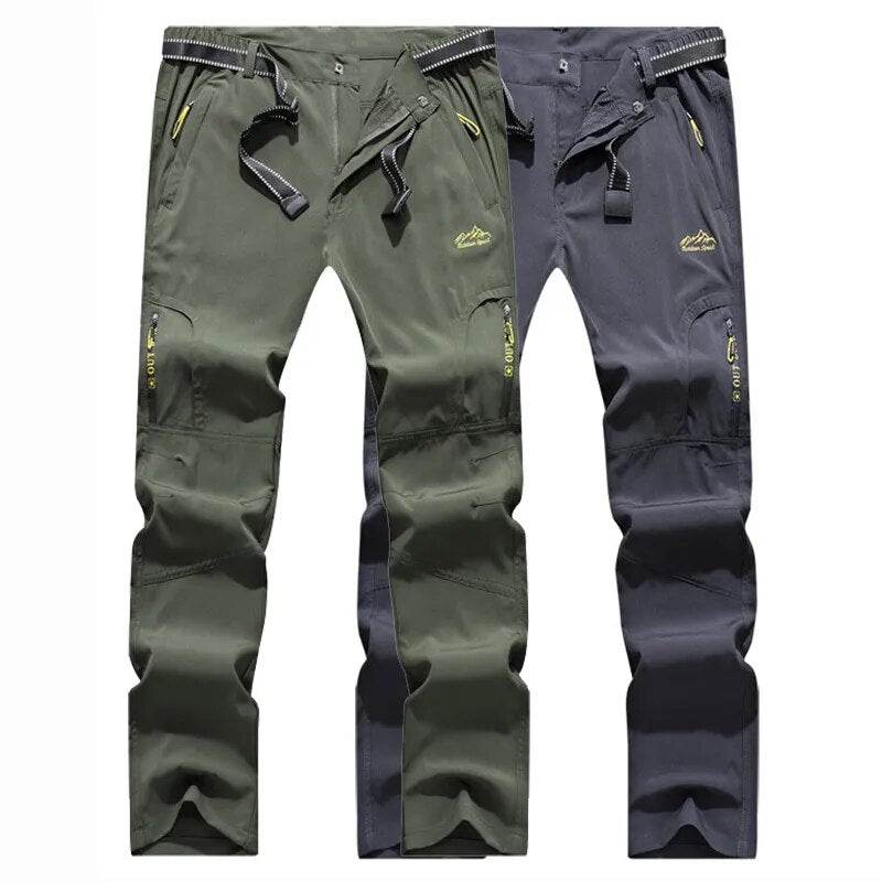 5XL Men's Outdoor Hiking Pants With Belt Quick-drying Waterproof Multi-pocket Light Tactical Utility Fishing Travel Cargo Pants - Tamnz