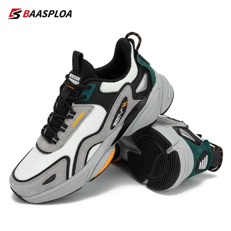 Men's Designer Leather Casual Sneakers Lace Up Male Outdoor Sports Shoe Tennis - Tamnz