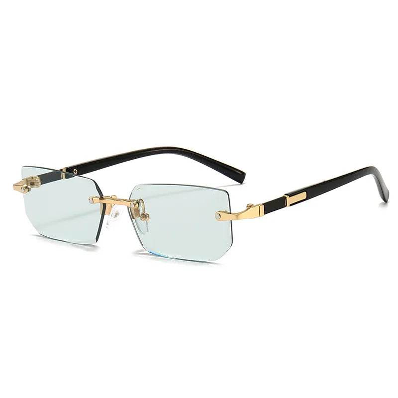 Rimless Shades Rectangle Fashion Popular Shades Small Square - Tamnz
