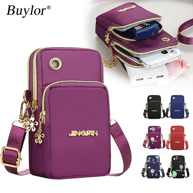 Buylor New Mobile Phone Crossbody Bags for Women Fashion Women Shoulder Bag Cell Phone Pouch With Headphone Layer Wallet - Tamnz