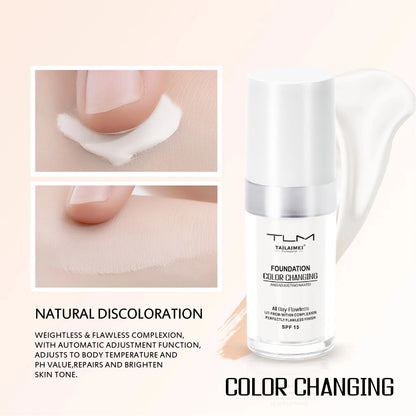 Warm Change liquid foundation sunscreen lasting oil control easy to apply makeup waterproof portable