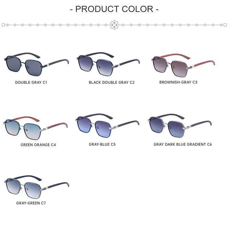 Vintage Square Sunglasses Metal Sunglasses Trendy Frame - Tamnz