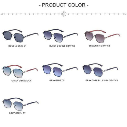 Vintage Square Sunglasses Metal Sunglasses Trendy Frame - Tamnz