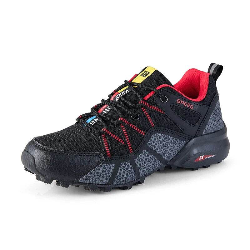 Leather Hiking Shoes Outdoor Sport Men Trekking Leather Lace-Up Climbing Hunting Sneakers - Tamnz