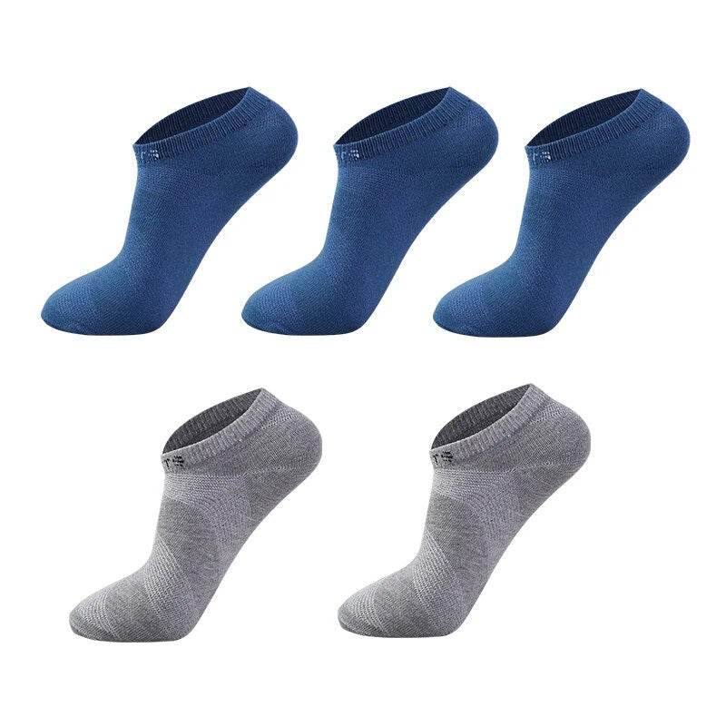 5 Pairs Men Ankle Socks Breathable Cotton Sports Mesh Casual Athletic Summer Thin Cut - Tamnz