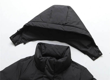 Purple Men and Women Quilted Winter Coat 2023 New Men's Thick (Winter) X-Long Warm Hooded Lovers Down Jackets Brand Clothing - Tamnz