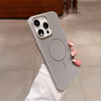 Cooling Heat Dissipation Mesh Magnetic Magsafe Case for iPhone 17 16 15 14 13 12 11 Pro Max Plus 17 Air Wireless Charging Cover